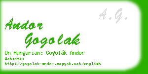 andor gogolak business card